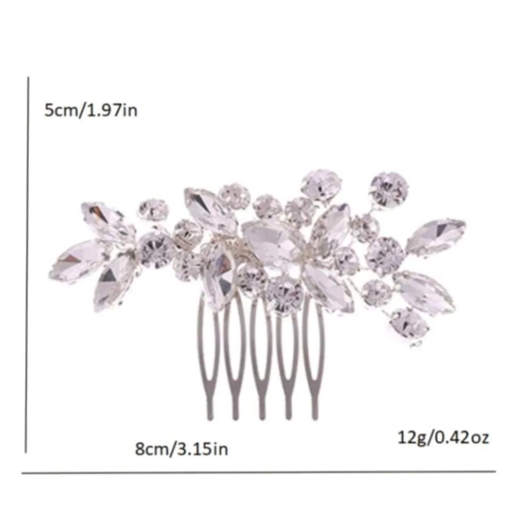 Wedding Bridal Comb Sparkling Rhinestone Crystal Silver Hair Comb NEW
